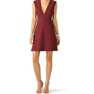 Elizabeth and James Charlie Bordeaux Burgundy Sleeveless Dress 0 XS $385 EUC